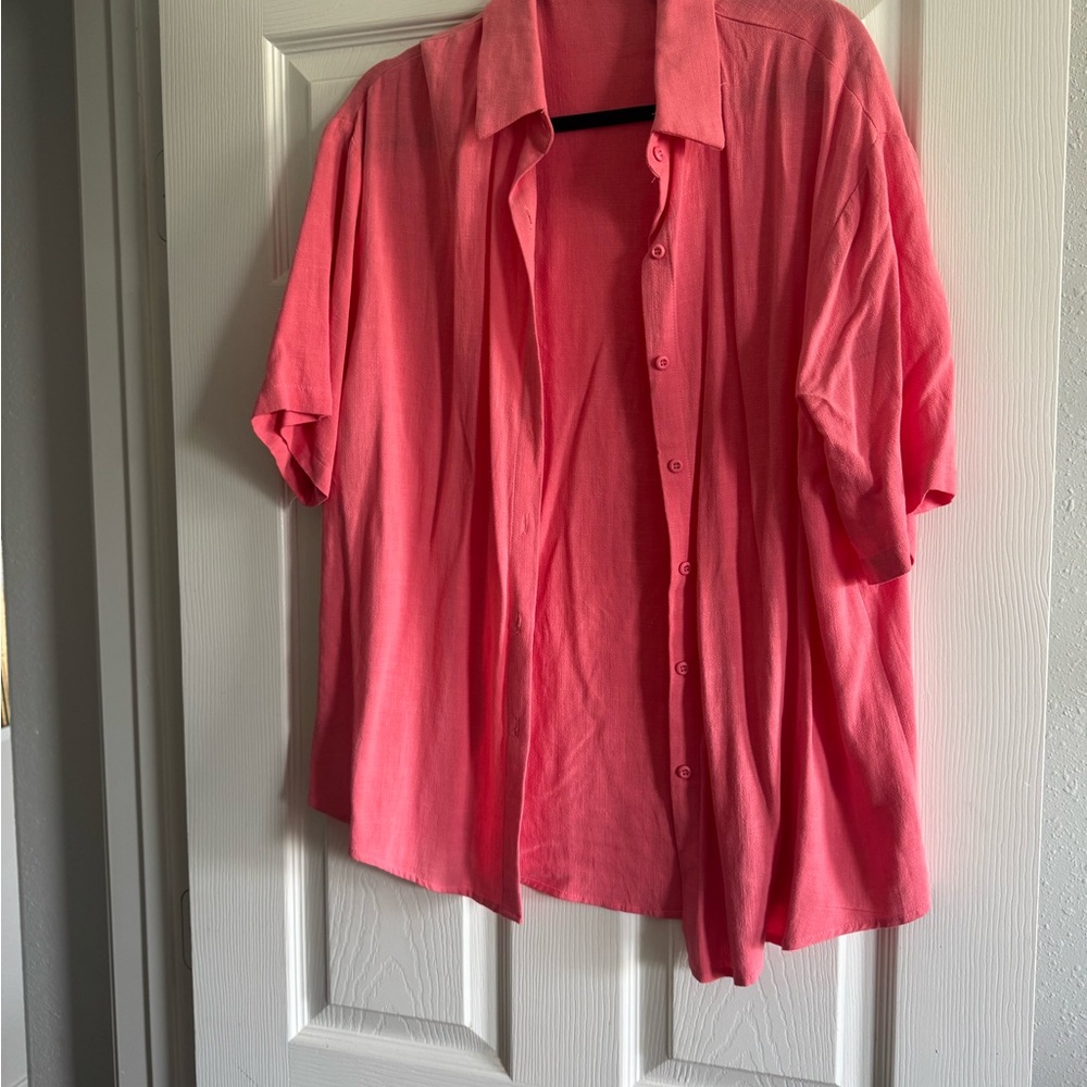 Coral Button-Up Shirt